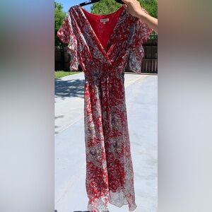 Floral Red Maxi Dress